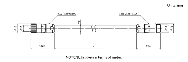 Extension Sensor Cable 3P-S-0102/3P-RBT-0102/4P-S-0102/4P-RBT-0102/3S-RBT-0102