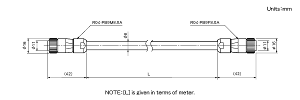 Extension Sensor Cable 3S-RBT-0103/4P-RBT-0103