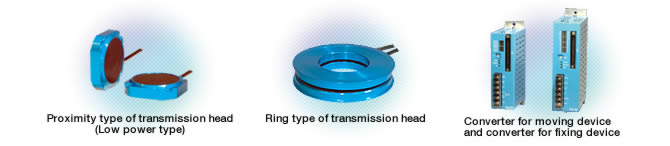 Proximity type of transmission head(Low power type),Ring type of transmission head,Converter for moving device and converter for fixing device