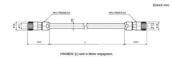 Sensorenverlängerungskabel 3S-RBT-0103/4P-RBT-0103