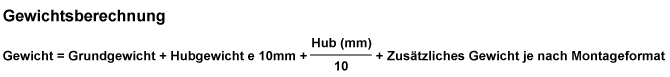 Fig.:  Gewichtsberechnung