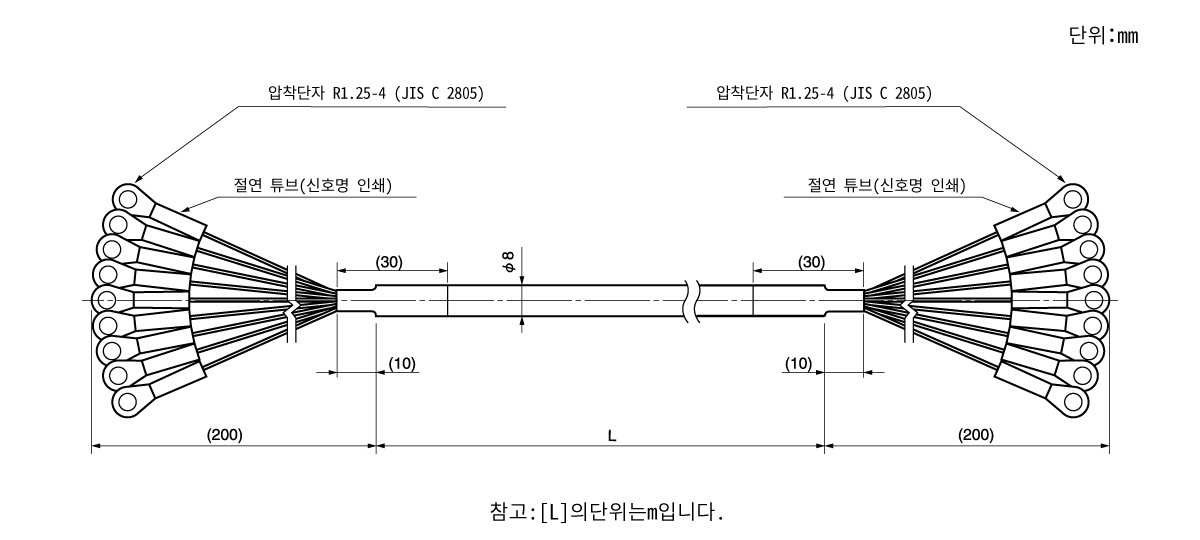 연장 센서 케이블 4P-S-9090/4P-RBT-9090/4P-URT-9090/4P-HRT-9090