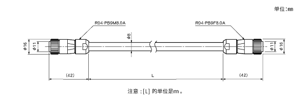 延长传感器电缆 3S-RBT-0103/4P-RBT-0103