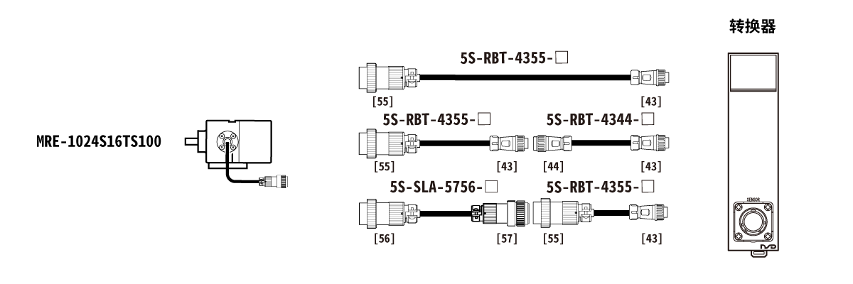 延长传感器电缆 耐环境型 5S-RBT-4355,5S-RBT-4344,5S-SLA-5756