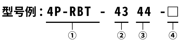 型号例：4P-RBT-4344-□