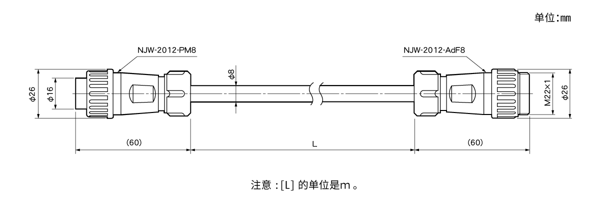 延長センサケーブル 4P-S-4344/4P-RBT-4344/4P-URT-4344/4P-HRT-4344